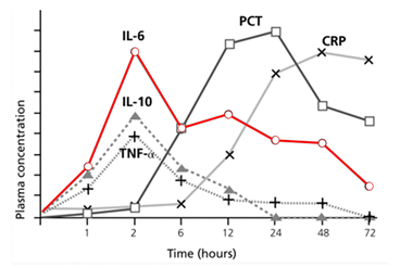 內毒素刺激后體內各種炎癥標志物的動力學變化