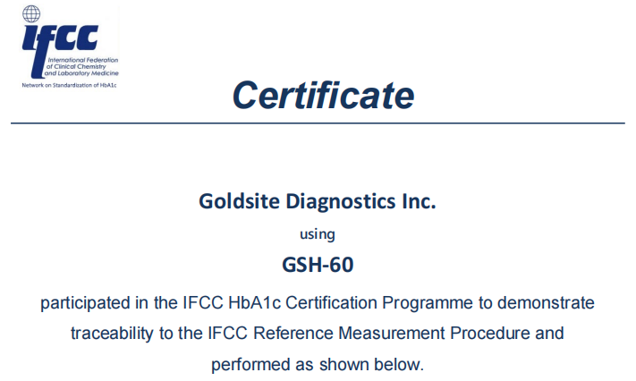 喜訊：國賽生物GSH-60等多款HbA1c檢測平臺獲NGSP和IFCC雙重認證